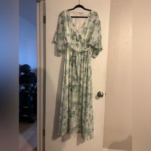 White and green floral dress. Worn once